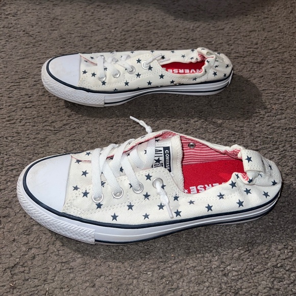 Converse All Star Sneakers White and Blue Stars - Picture 6 of 6